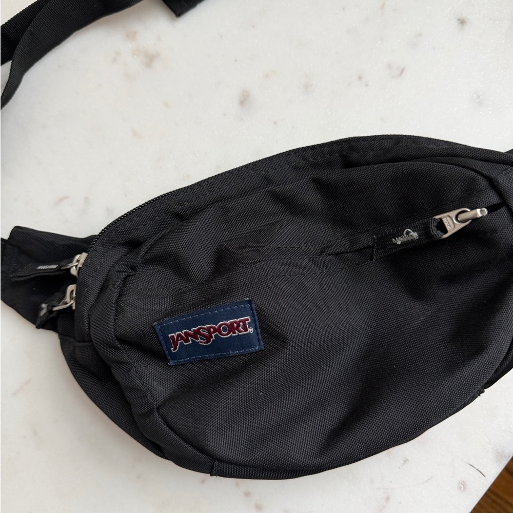 JanSport Black Nylon Fanny Pack / Belt Bag
